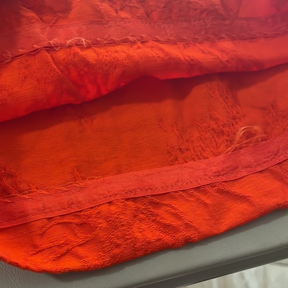 🦞3/$30🦞 Elevenses | Anthro Bright Orange Tropical Embroidered Petite Jumpsuit - Picture 9 of 10